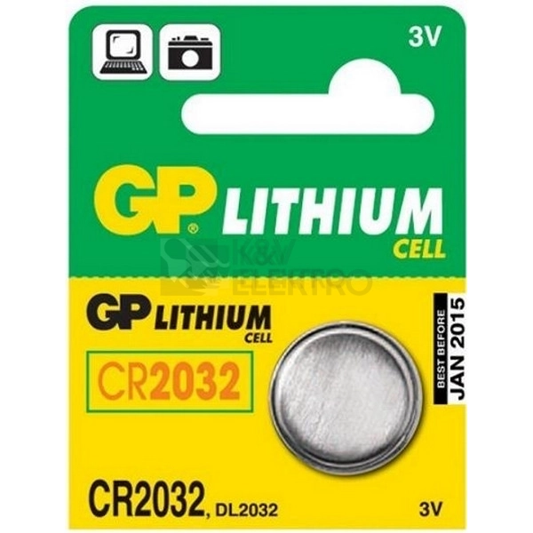 Obrázek produktu Knoflíková baterie GP CR2032 lithiová 1ks 1042203211 blistr 0