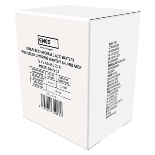 Olověný akumulátor EMOS B9653 12V 4,5Ah (obrázek 8)