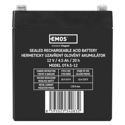 Olověný akumulátor EMOS B9653 12V 4,5Ah (obrázek 10)
