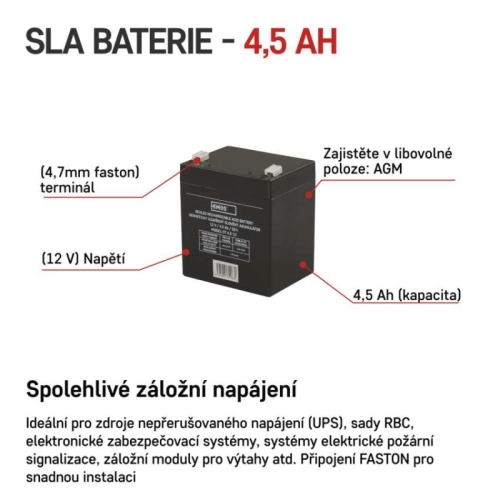 Olověný akumulátor EMOS B9653 12V 4,5Ah (obrázek 11)