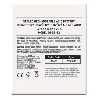 Obrázek produktu Olověný akumulátor EMOS B9653 12V 4,5Ah 3