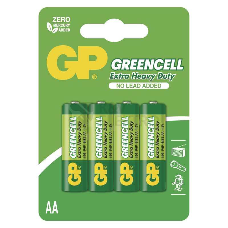 Obrázek produktu Tužkové baterie AA GP R6 Greencell (blistr 4ks) 0