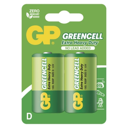 Levně Baterie D GP R20 Greencell blistr