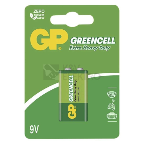  Baterie 9V GP 6F22 Greencell 1604G 1ks 1012511000