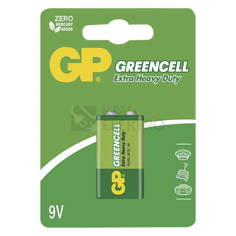 Obrázek produktu Baterie 9V GP 6F22 Greencell 1604G 1ks 1012511000 blistr 0