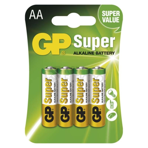 Tužkové baterie AA GP LR6 Super alkalické blistr