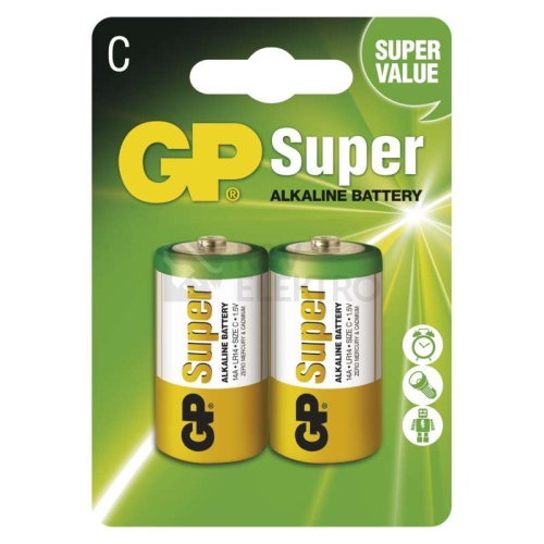 Baterie C GP LR14 Super alkalické (blistr 2ks)