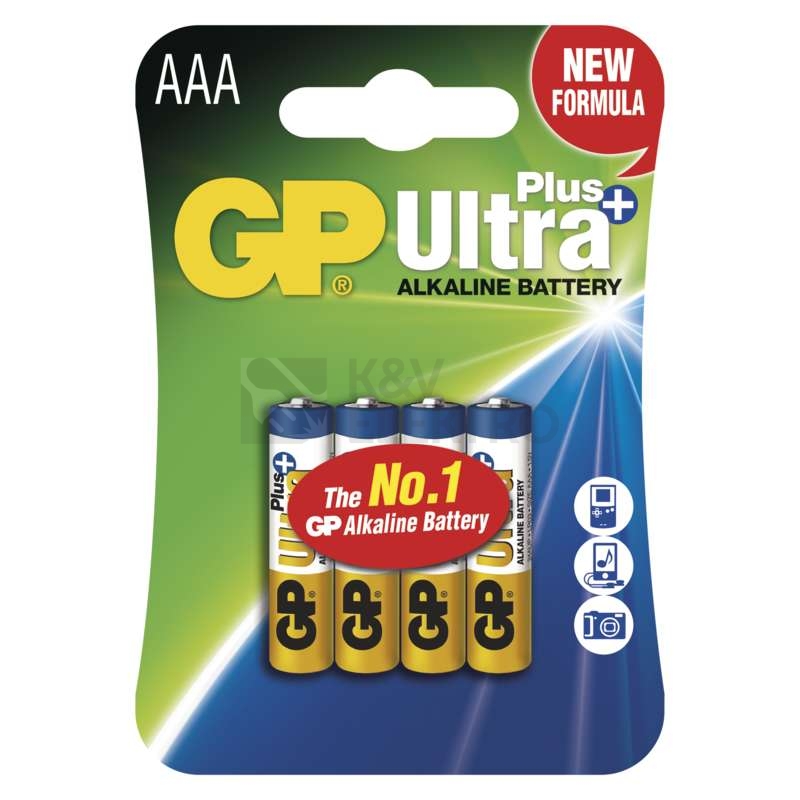 Obrázek produktu Mikrotužkové baterie AAA GP LR03 Ultra Plus alkalické blistr 0