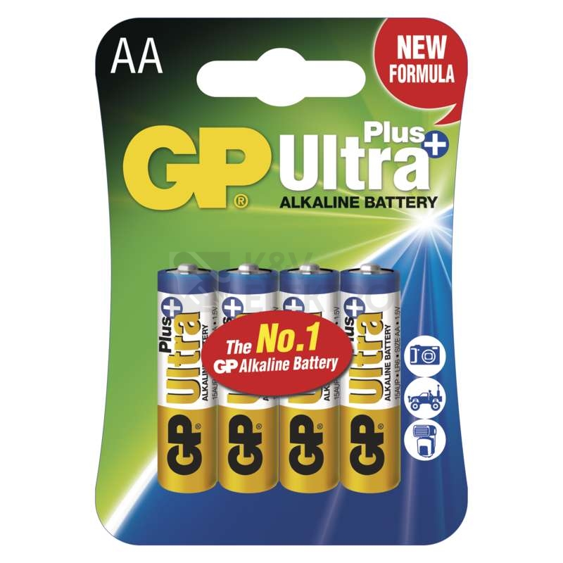 Obrázek produktu Tužkové baterie AA GP LR6 Ultra Plus alkalické (blistr 4ks) 0