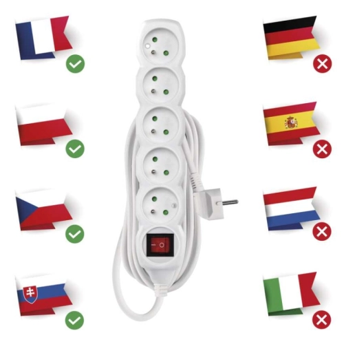 Prodlužovací kabel EMOS P1515 5m/5zásuvek s vypínačem bílá 1902150500 (obrázek 3)