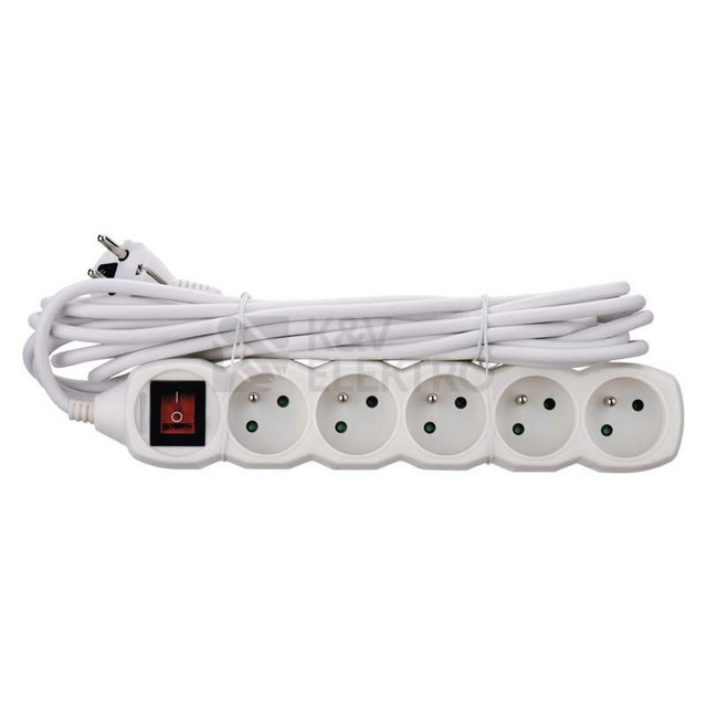 Obrázek produktu Prodlužovací kabel EMOS P1515 5m/5zásuvek s vypínačem bílá 1902150500 3