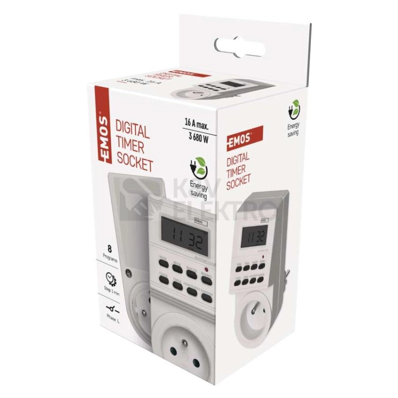 Obrázek produktu Časovač digitální spínací zásuvka TS-EF1 EMOS P5501 2