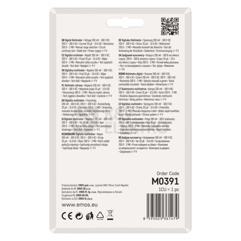 Obrázek produktu Multimetr MD-210 EMOS M0391 9