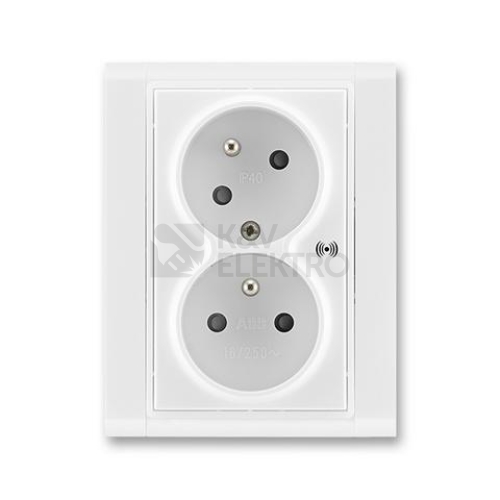  ABB Time dvojzásuvka bílá/bílá 5583F-C02357 03 s přepěťovou ochranou