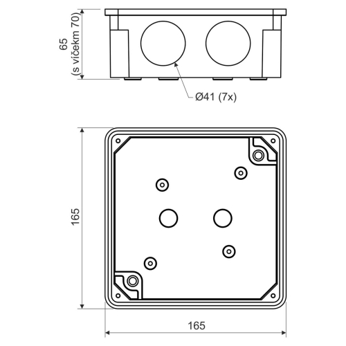 Krabice KOPOS 8117 LA 167x167x78mm IP54 tmavě šedá
