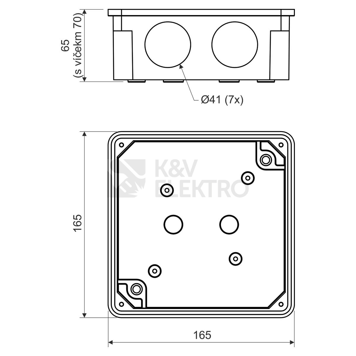 Obrázek produktu  Krabice KOPOS 8117 LA 167x167x78mm IP54 tmavě šedá 2