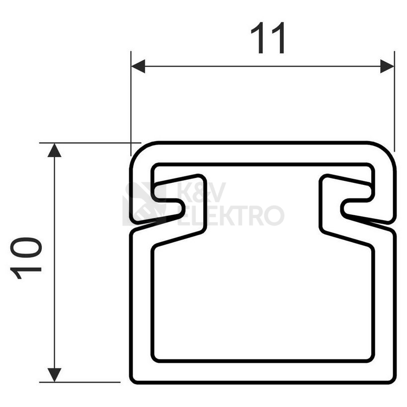 Obrázek produktu Lišta na kabely KOPOS LV 11x10 HD 2m bílá 1