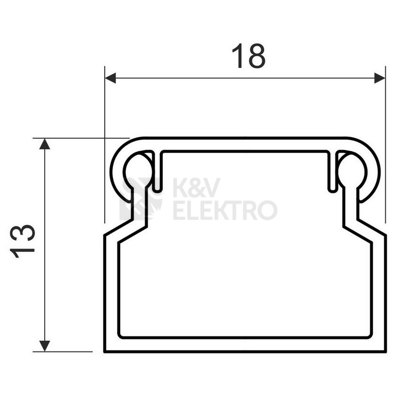 Obrázek produktu Lišta na kabely KOPOS LV 18x13 HD 2m bílá 1