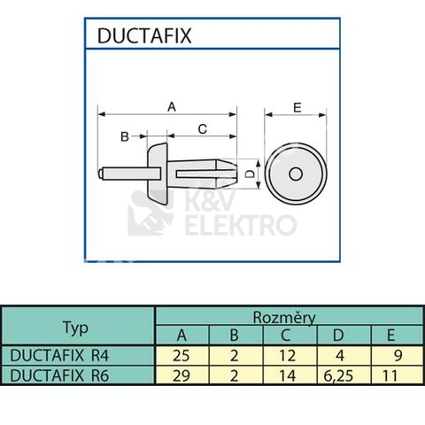 Obrázek produktu Upevňovací nýt pro rozvaděčové kanály 6mm oranžová (250ks) IBOCO DUCTAFIX R6 06511 1