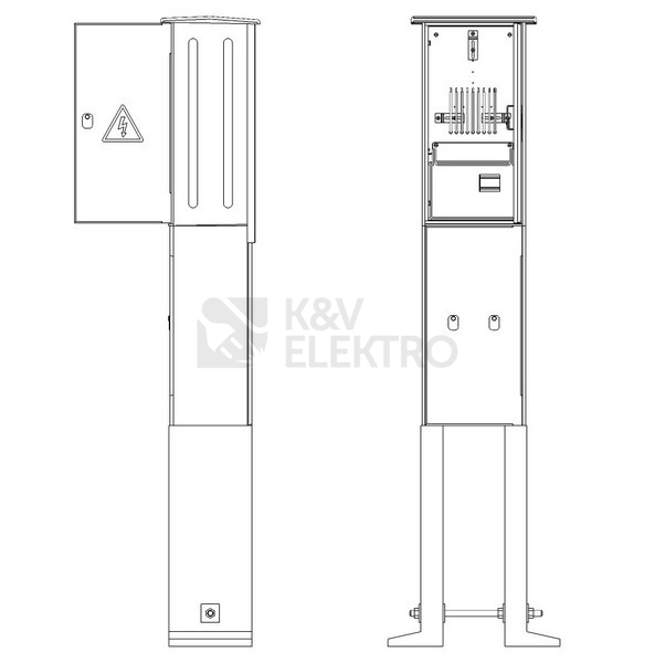 Obrázek produktu Rozvaděč elektroměrový PER 1 v pilíři 5210 (5010+8100) stoják šedý 1