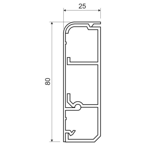 Soklová podlahová lišta KOPOS LP 80×25 HD 2m bílá