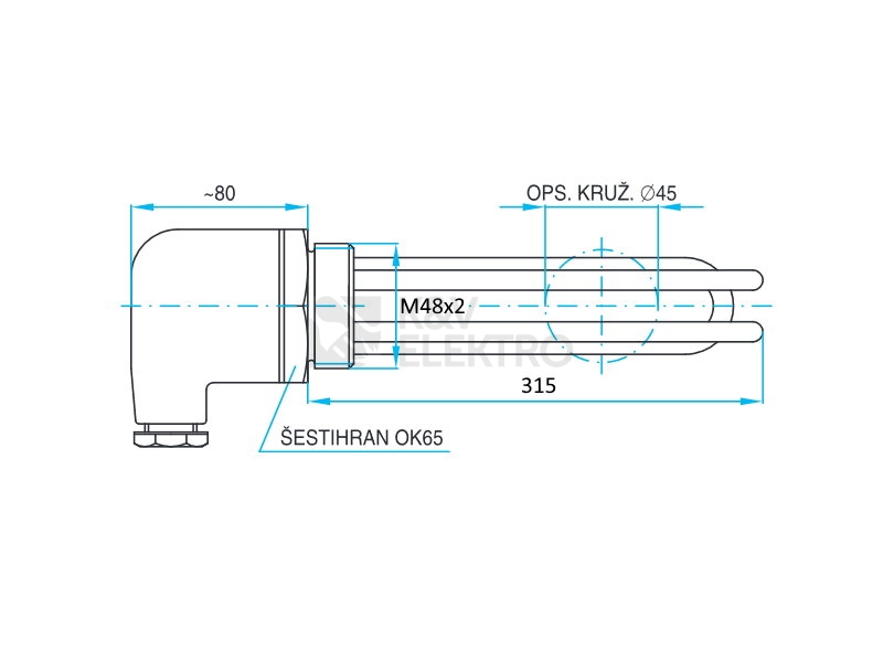 Obrázek produktu  Topné těleso 5144/5 4000W 230V 420690250 1