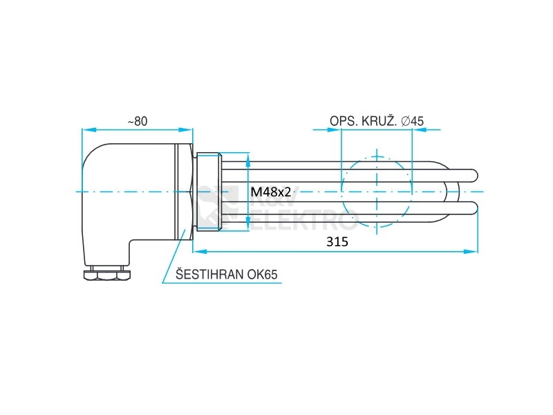 Obrázek produktu Topné těleso 5144/5 4000W 230V 420690250 1