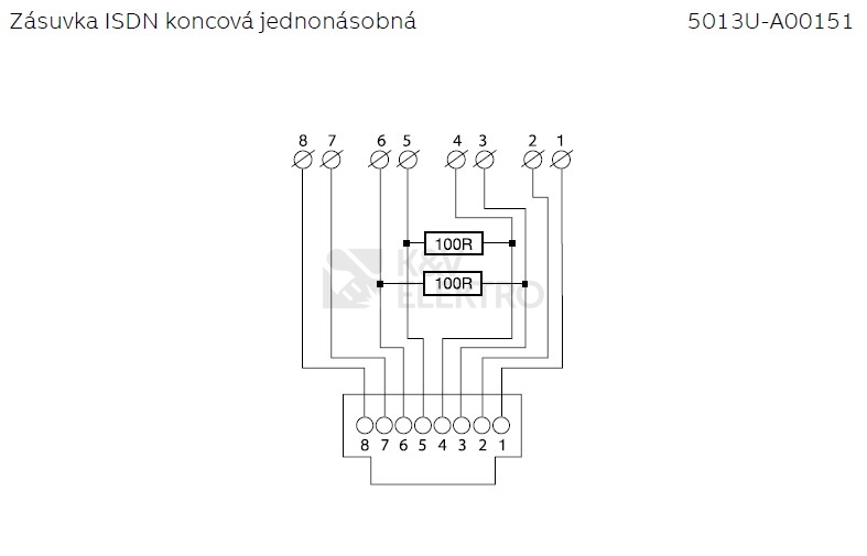 Obrázek produktu ABB zásuvka ISDN 5013U-A00151 koncová 1