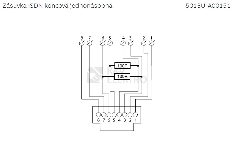 Obrázek produktu ABB zásuvka ISDN 5013U-A00151 koncová 1
