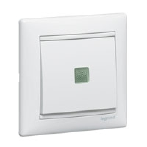 Legrand Valena bílý vypínač č.1 774410 podsvícený zelená doutnavka 0,5mA