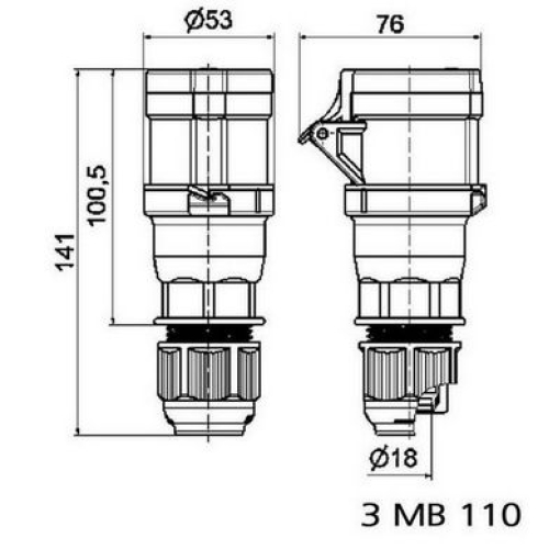 Spojka Bals 3126 16A/3p/230V IP44