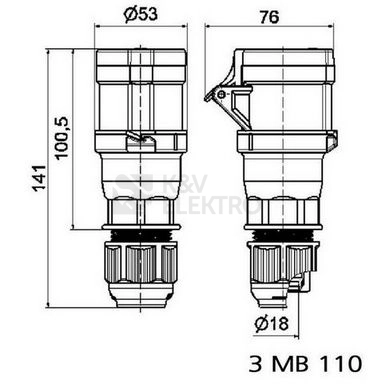Obrázek produktu Spojka Bals 3126 16A/3p/230V IP44 1