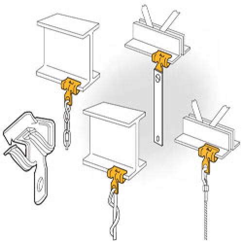 Natloukací příchytka 4H24 s otvorem 6,8mm pro závěs, na profil 3-8mm