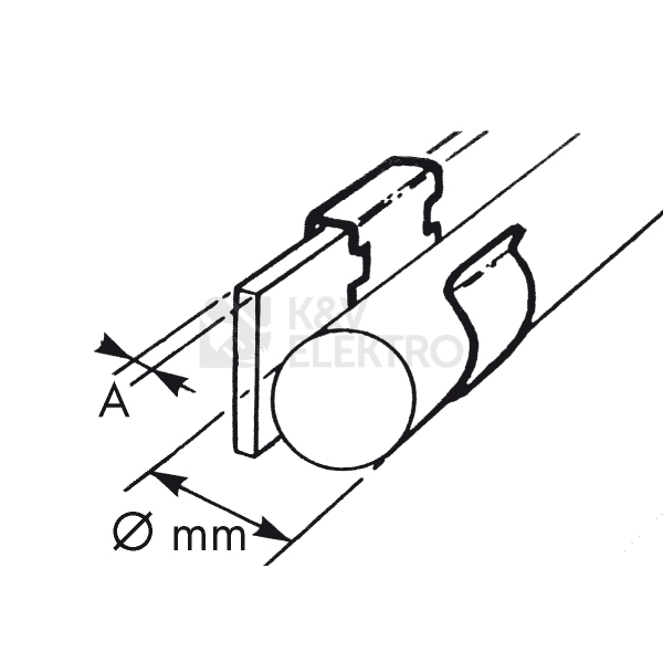 Obrázek produktu Natloukací kabelová příchytka 812SC2530, kabel 25-30mm, na profil 8-12mm 1