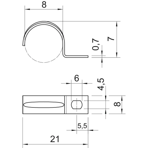 Příchytka OBO 604/8 pozinkovaná jednostranná 8mm 1003089 (100ks) (obrázek 3)