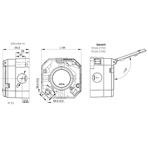 ABB Garant zásuvka 12-48V 5515N-C05755 IP55 10A šedá vzor K