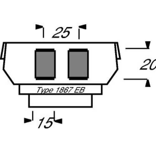 ABB nosná maska 1764-0-0182 Reflex SI 2x keystone (1867 EB) 2CKA001764A0182