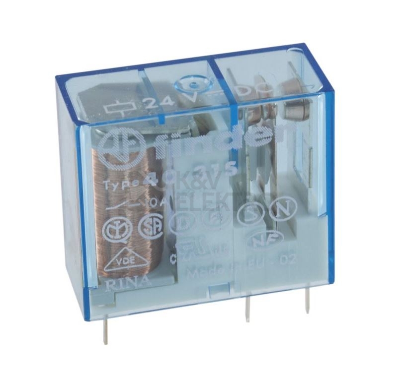 Obrázek produktu Spínací relé paticové Finder 1P (jednořadé) 10A 24VDC 40.31.9.024.0000 0
