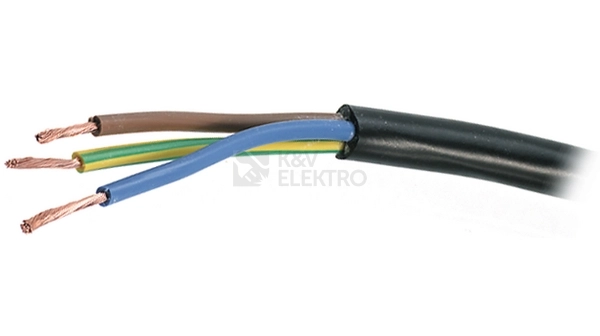 Obrázek produktu Kabel H05VV-F 3Gx2,5 černá (CYSY 3Cx2,5) metráž 0