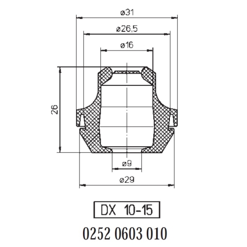 Membránová průchodka 252-603 DX 10-15
