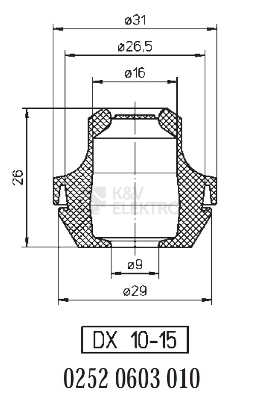 Obrázek produktu Membránová průchodka 252-603 DX 10-15 1