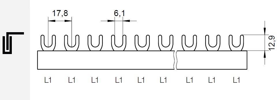 Propojovací lišta Eleman G-1L-210/20 ISO 1000168 (obrázek 2)