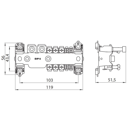 Svorkovnice ekvipotenciální SEZ EVP-SK s krytem pro pásku nebo drát