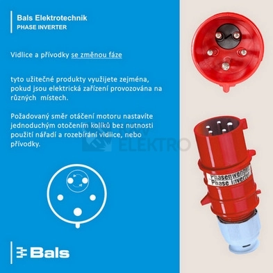 Obrázek produktu Vidlice se změnou fáze Bals 227 32A/5P/400V IP44 4