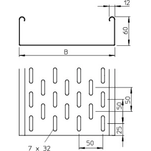 Kabelový žlab se spojovací sadou 60x100mm OBO SKS 610 FS 6056105 (3m) (obrázek 2)