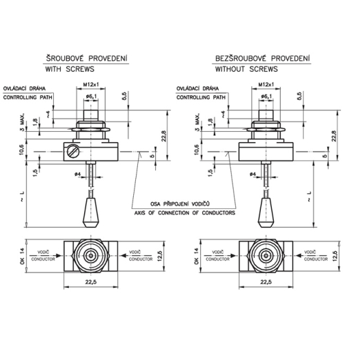 Vypínač Desko 3274-018901 tahový vestavný 2A 250V