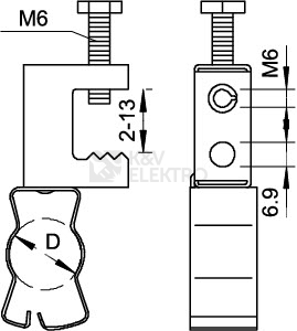 Obrázek produktu Nosníková svorka OBO TKS 213-32 d=28-32mm 1484826 1