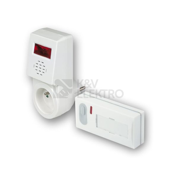 Obrázek produktu Domovní bezdrátový zvonek do zásuvky ELEKTROBOCK BZ3-1S se spínanou zásuvkou 0