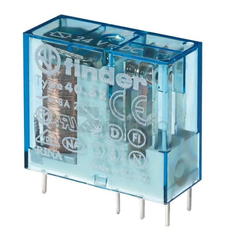 Obrázek produktu Spínací relé paticové Finder 2P (dvouřadé) 8A 24VDC 40.52.9.024.0000 0