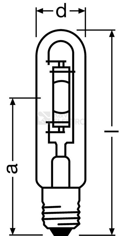 Obrázek produktu Výbojka OSRAM HQI-T 400W/N E40 teplá bílá 3700K 3